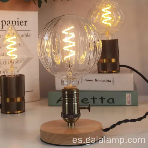 Lámpara decorativa de filamento de LED ámbar de forma grande de forma círculo